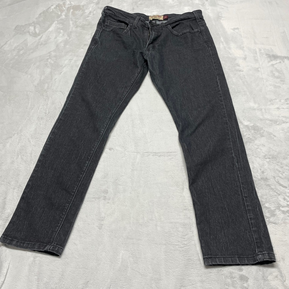 Hudson & Barrow NYC Mens Jeans 32x30 Black Stretch Embroidered Pockets‎